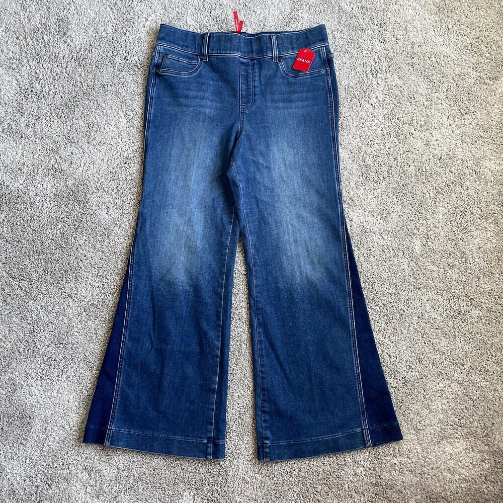 SPANX Blue Wide Leg Flare Jeans